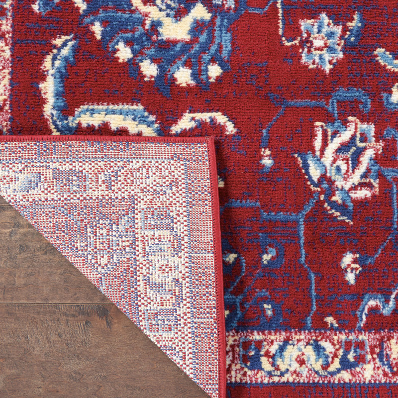 Bungalow Rose Chattahoochee Performance Red/Blue Rug & Reviews | Wayfair